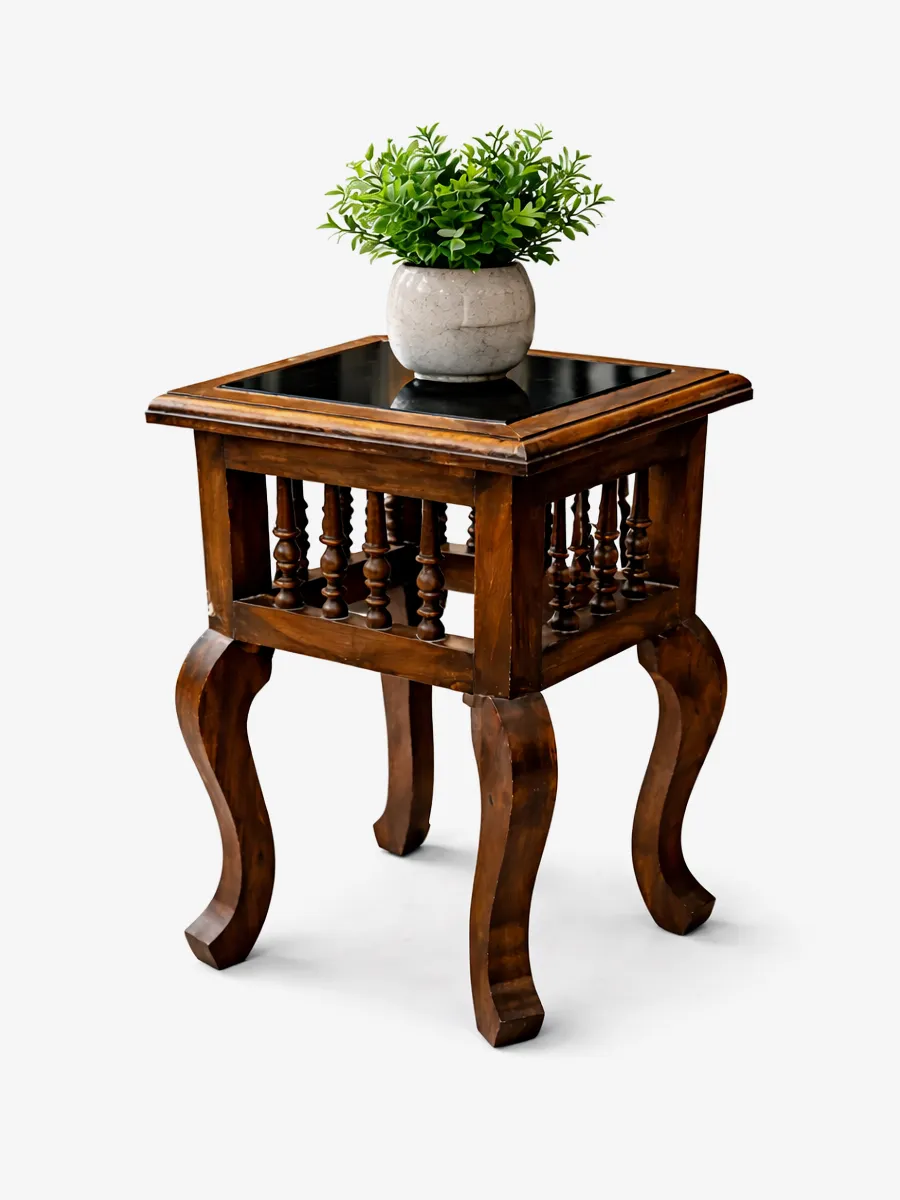 Luxury round wooden side table