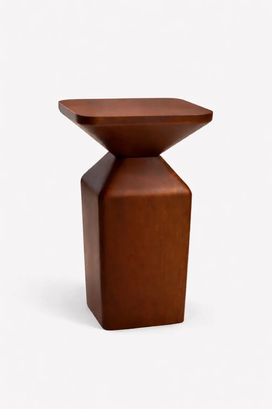 Geometric pedestal side table