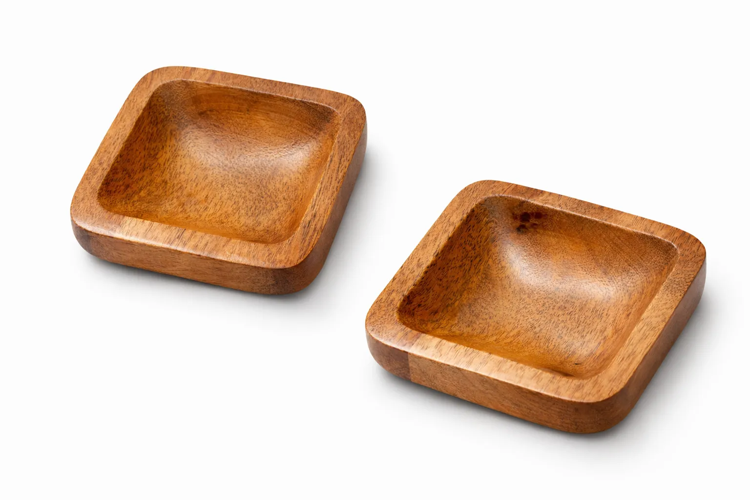 Set of 2 Premium Wooden Snack Bowls for Dry Fruits, Cookies, Sweets and Namkeen, Acacia Wood Serving Bowls for Kitchen and Dining Table