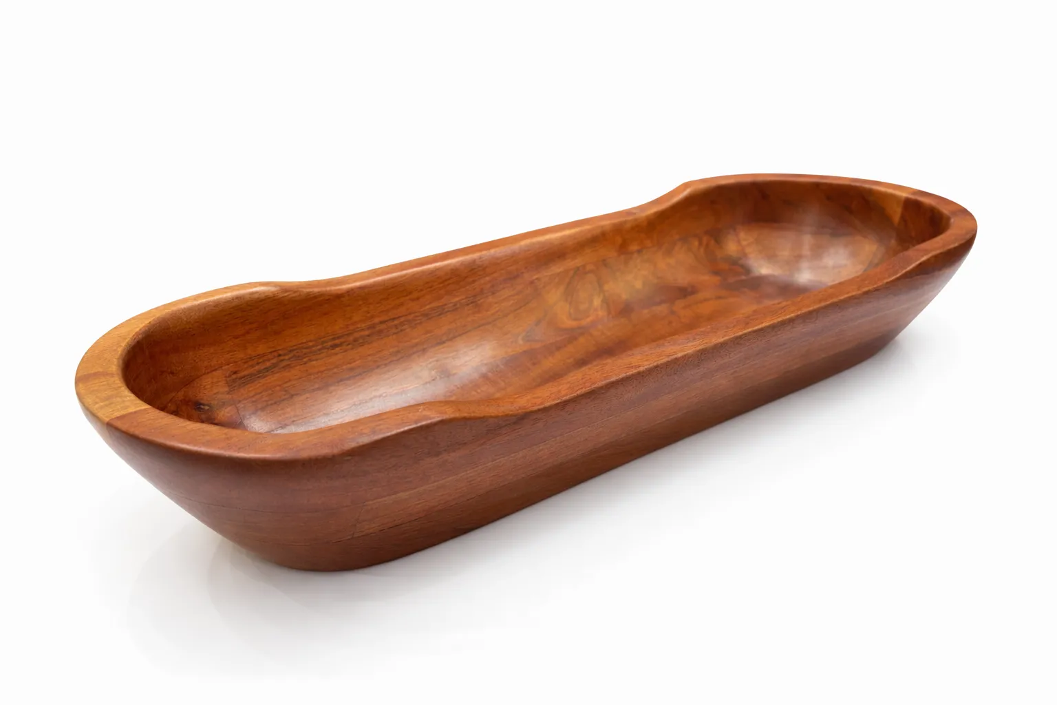 Acacia Wood Long Serving Tray Bowl – Handcrafted Wooden Fruit & Dry Fruit Platter for Dining Table, Kitchen, Hotel & Cafe Serving (Premium Finish)