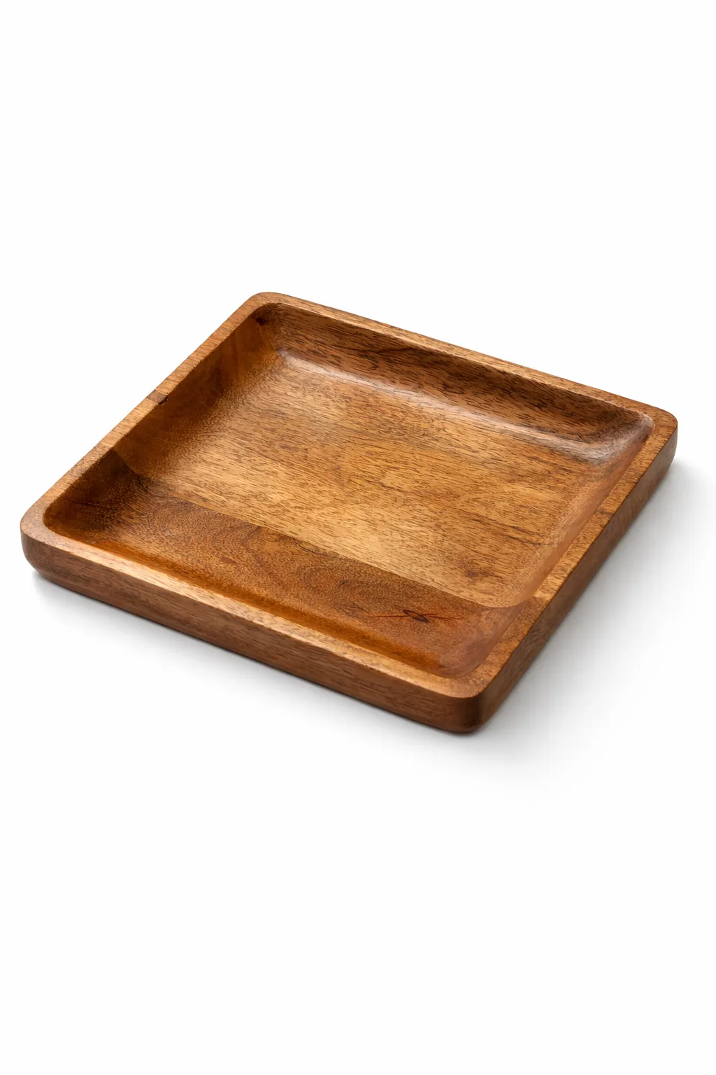 DineAura Acacia Wood Serving Tray | Premium Wooden Snack Tray for Fast Food, Dining Table, Serving & Home Decor