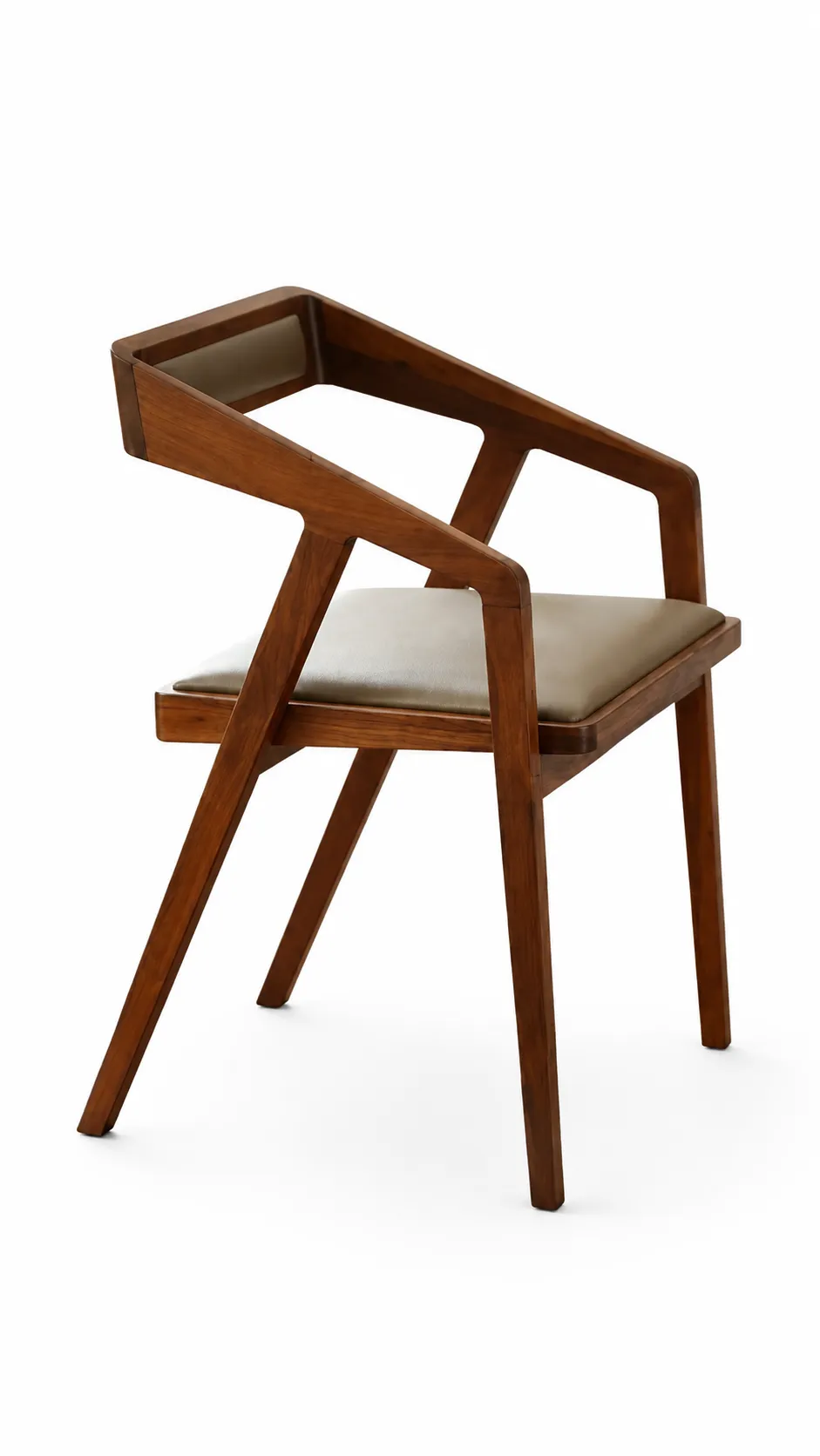 Premium Wooden Dining Chair with Cushioned Seat, Modern Armrest Chair for Dining Room, Living Room, Study Room & Home Decor, Solid Wood Finish Chair for Luxury Interior Seating